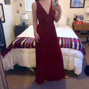 F21 Blood Red Column Gown